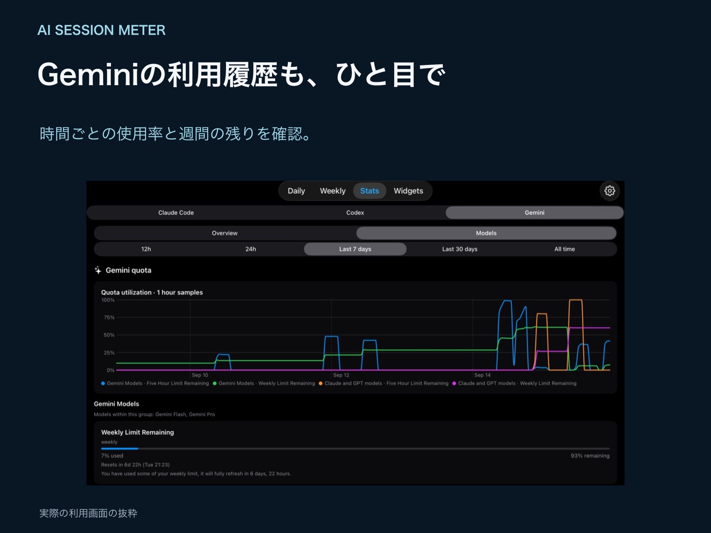iPadのGemini quota画面