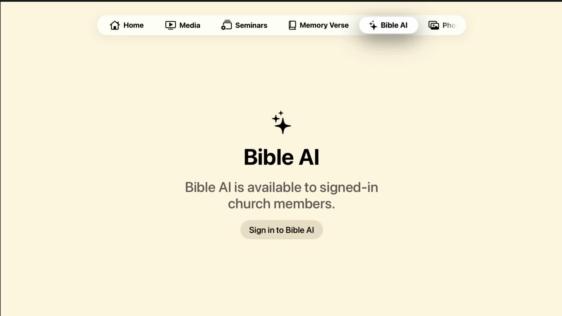 Bible AI sign-in on Apple TV